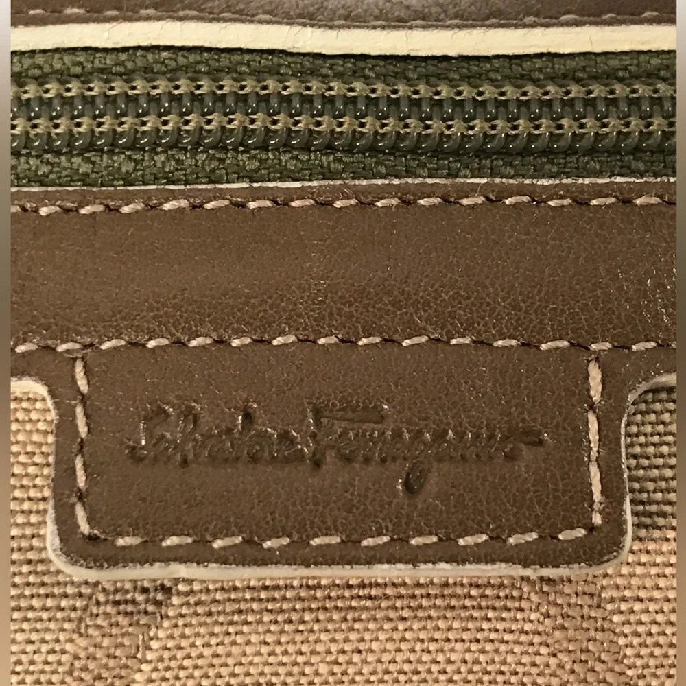 Salvatore Ferragamo Gancini Canvas/Leather Cosmetic Pouch Bag 😍